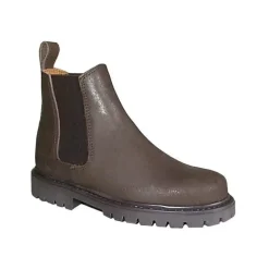 Boots équitation croûte de cuir graissée Junior