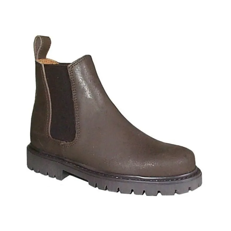 Boots équitation croûte de cuir graissée Junior