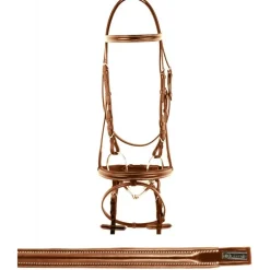 Bridon cuir muserolle combinée surpiqûres Equestro