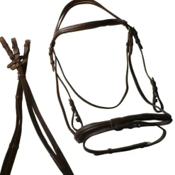 Bridon cuir muserolle combinée cheval de trait - Cavalhorse