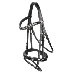 Bridon cuir muserolle combinée cheval Kingston - Covalliero