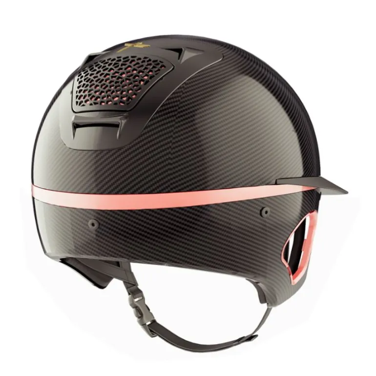 Casque équitation Voronoï Custom Rose/Gold (Avec protection temporale) - Freejump