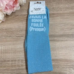 Chaussettes à paillettes équitation - J'avais la bonne foulée (presque) - Paillettes Attitude