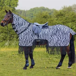 Couvre reins anti-mouche cheval à franges Zebra - Waldhausen
