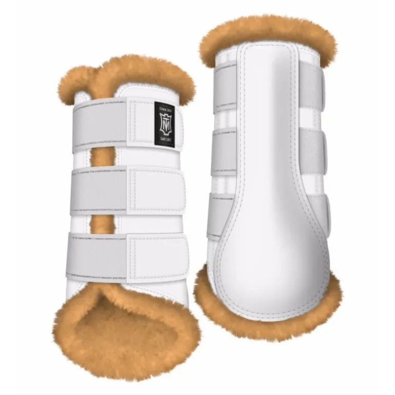 Guêtres de dressage cheval doublées en mouton postérieurs personnalisables - Mattes