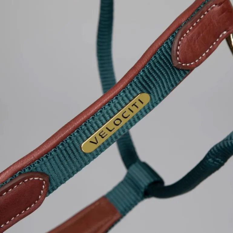 Licol cuir et nylon cheval Velociti Lusso - Shires