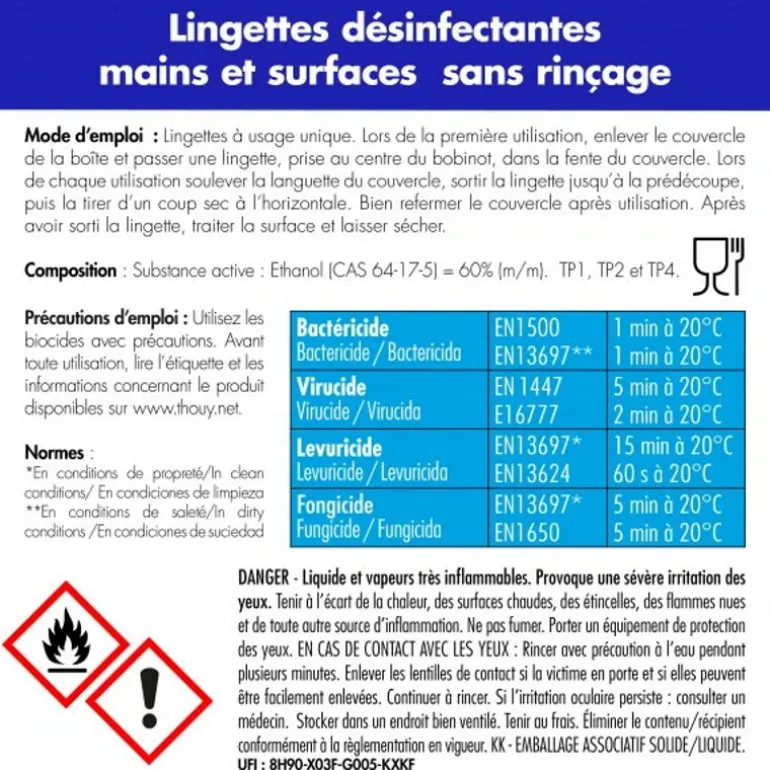 Lingettes désinfectantes écurie virucide multisurfaces ( X100)
