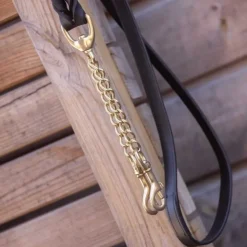 Longe de présentation cheval cuir et double chaine - Paddock Sports