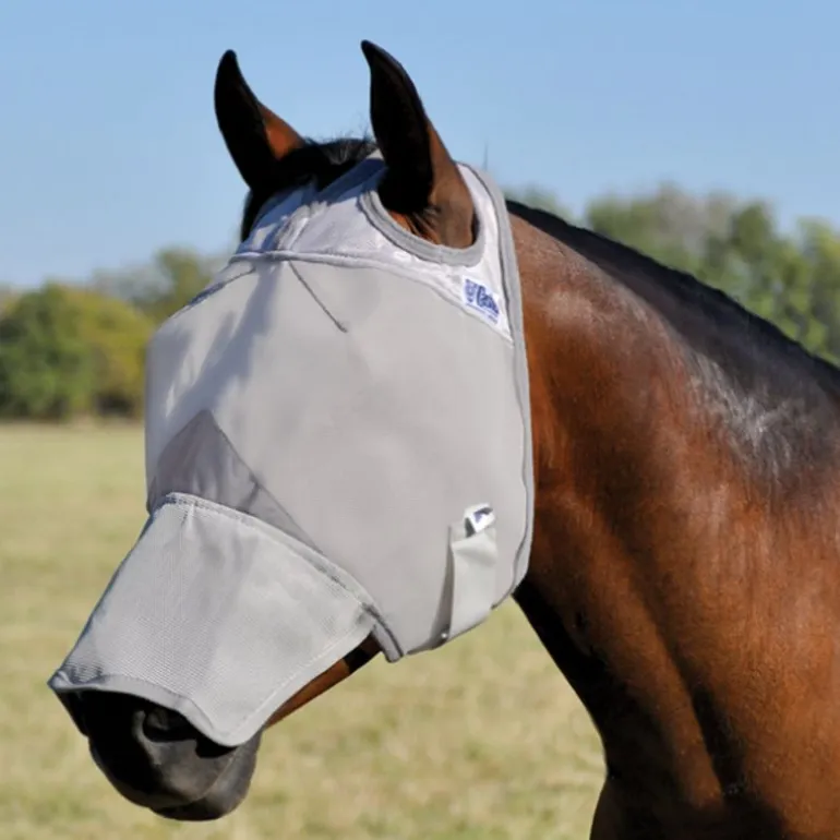 Masque anti-mouche anti-UV cheval intégral sans oreilles Crusader - Cashel