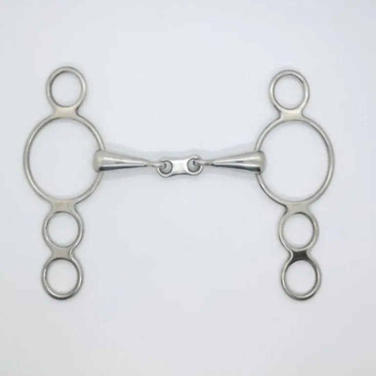 Mors Pessoa cheval 3 anneaux double brisure canon fin 18 mm Pro Confort - Harcour