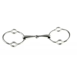 Mors releveur brisé gros anneaux inox plein