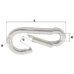 Mousqueton alpiniste acier galvanisé 40 mm