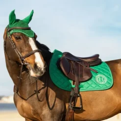 Pack Tapis de selle cheval Sunny + Bonnet anti-mouche Funny - Harcour