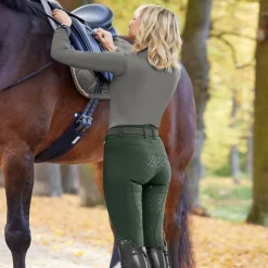 Pantalon d'équitation femme taille haute Hella fond silicone - Elt