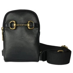 Pochette cavalière bandoulière mors doré