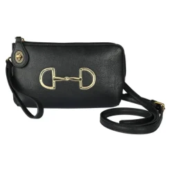 Pochette cavalière cuir bandoulière gravure mors