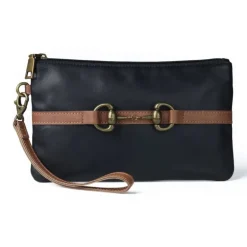 Pochette cavalière en cuir motif mors