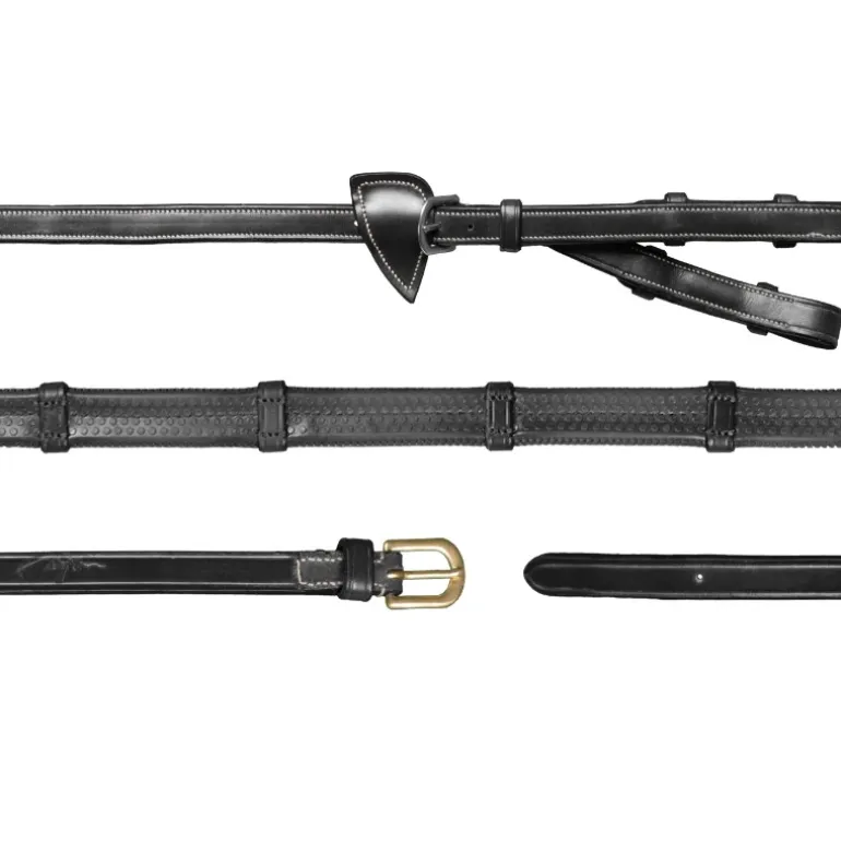 Rênes caoutchouc cheval avec alliances 7 arrêtoirs D Collection (13 mm) - Dy'on