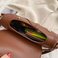 Sac à main bandoulière cuir vegan forme selle anglaise