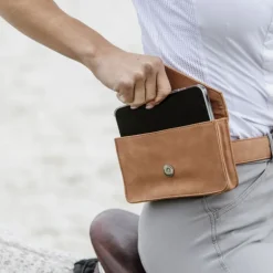 Sac ceinture équitation cuir velours - Grooming Deluxe