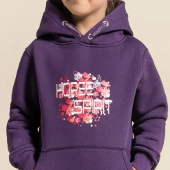 Sweat à capuche équitation fleurs enfants fille Seoul - Horse Spirit