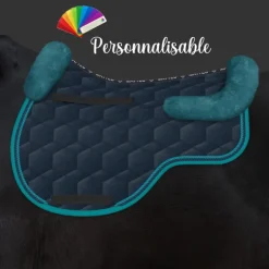 Tapis de selle cheval Eurofit en velours avec amortisseur en mouton personnalisable - Mattes
