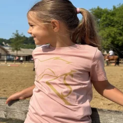 Tee shirt équitation Fille logo or - Kevin Staut Collection